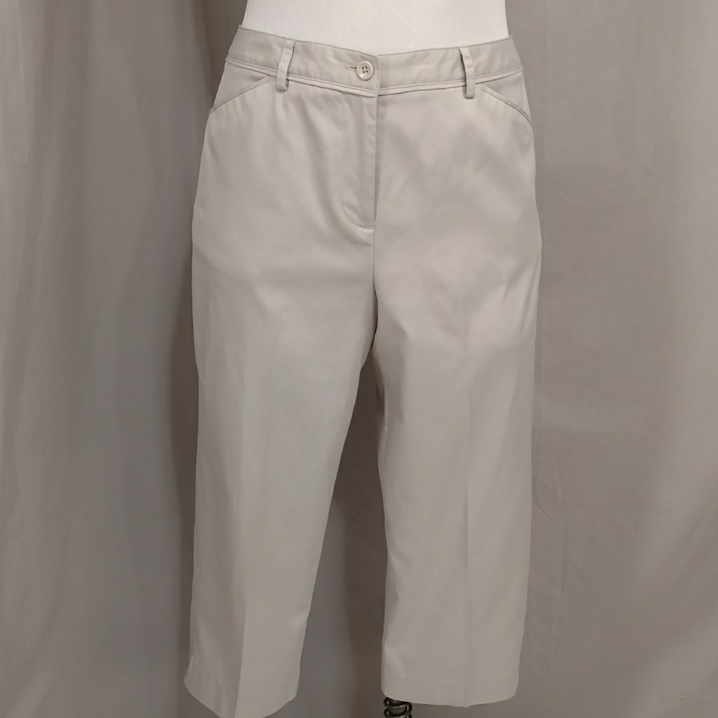Talbot's 8 P Capri Stretch Chinos Nwot Stone Beige W Pockets See Measurements